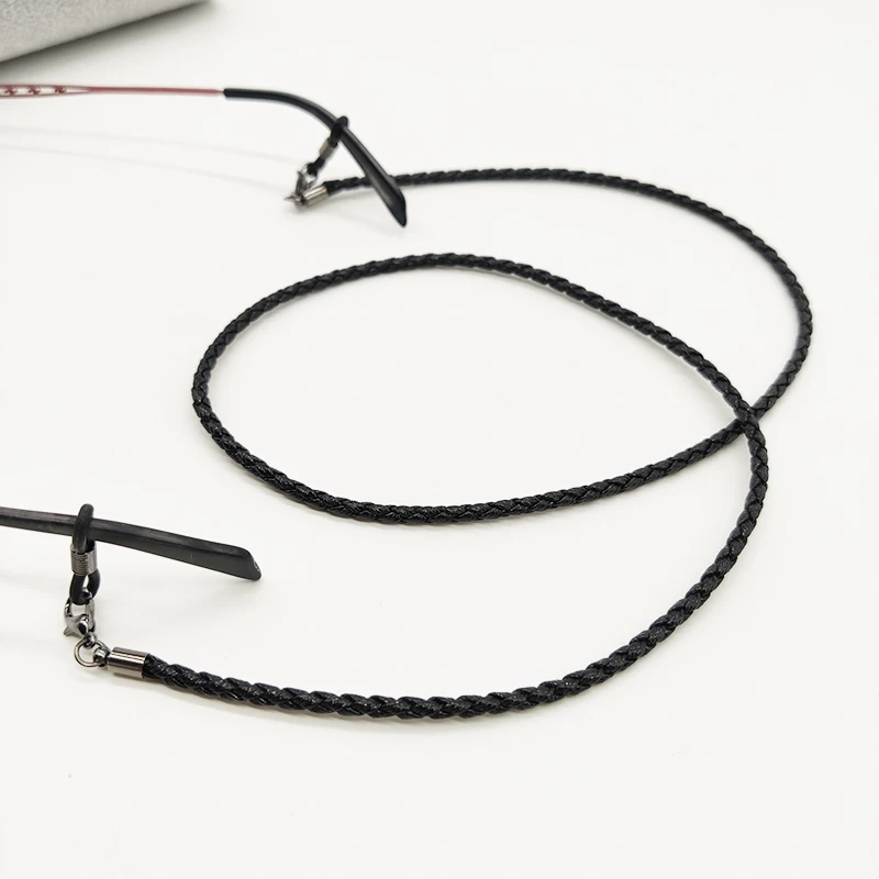 Color Pu Leather String  Eyeglasses Chain Cord Lanyard Child Students Mask Hanging Rope Silicone Loop Sunglasses Chain