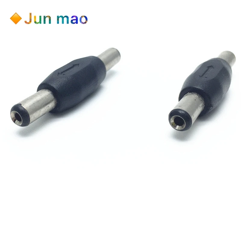 5PCS DC power adapter DC male with hole 5.5 * 2.1 male to male straight connector