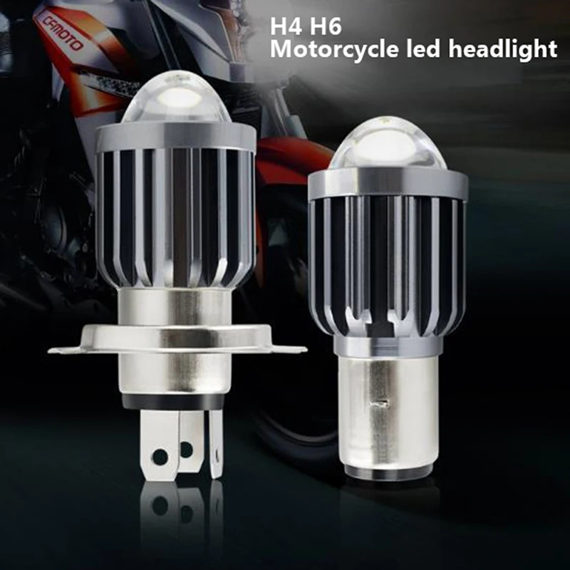 1pcs H4 H6 BA20D Moto Led Motorcycle Headlight Bulbs CSP Lens Moto 6000LM Hi Lo Lamp Scooter Accessories Fog Lights 6000K 12V