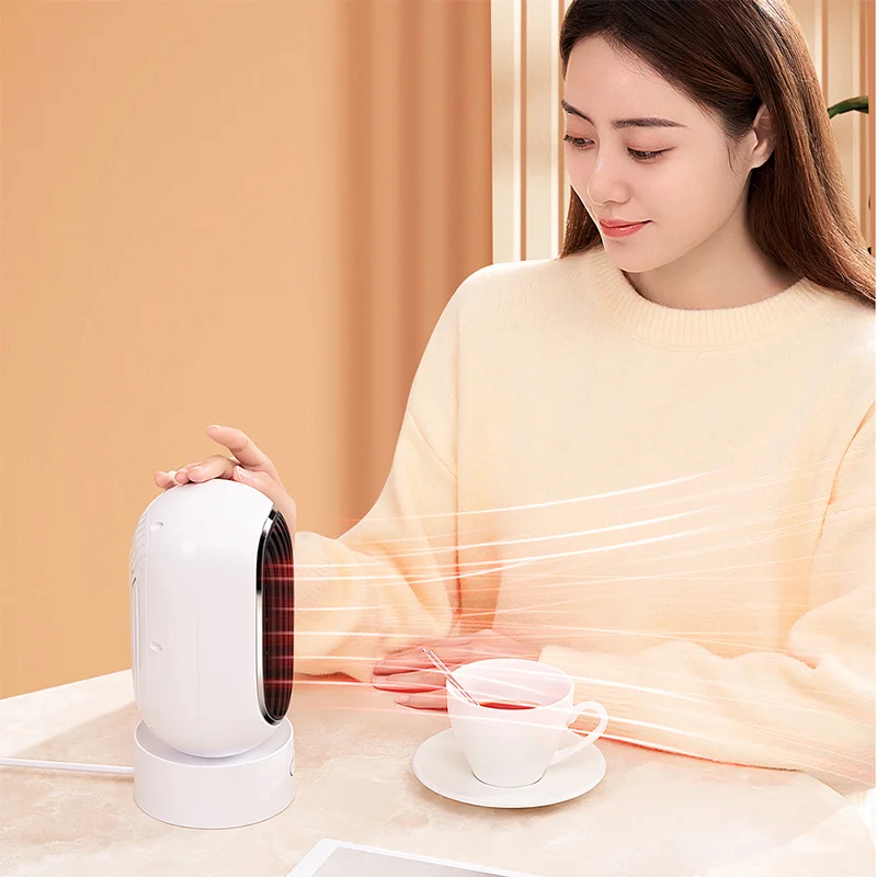 90° Shaking Head Electric Heater Fan Portable Desktop Quiet for Office Household Heating Warmer Machine Winter PTC Ceramic QN65