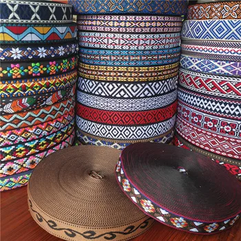 5 metri 1 pollice 25 mm nastri ricamati jacquard geometrici floreali colorati decorazione fai da te tessitura trim