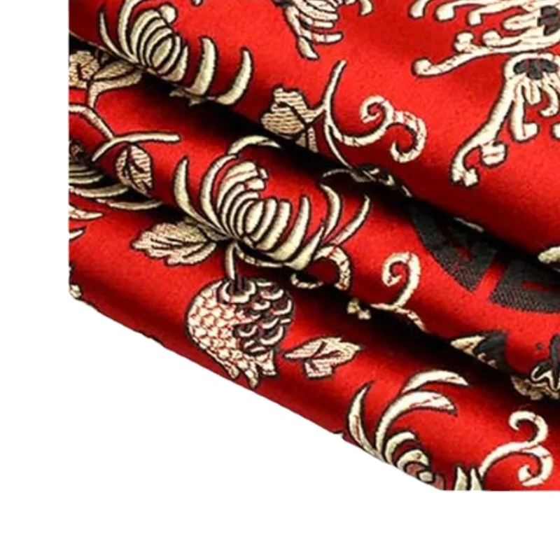 Width 29inch Brocade Jacquard Silk satin Costume Chinese clothing Dress Baby clothes Cloth Fabric Damask Pomegranate flowers