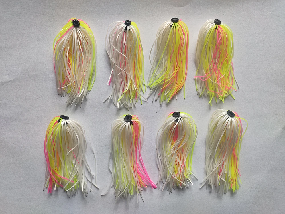 8 Bundles 50 Strands Silicone Skirts Wires Fishing Accessories Football Jigs Replacement Buzzbait Spinnerbait DIY Fly Tying Q 33