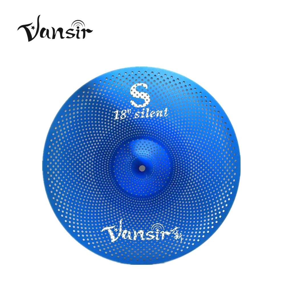 

Vansir 18 дюймов Crash хорошее качество бесшумные тарелки популярные малообъемные тарелки для джазовой барабанной установки синий