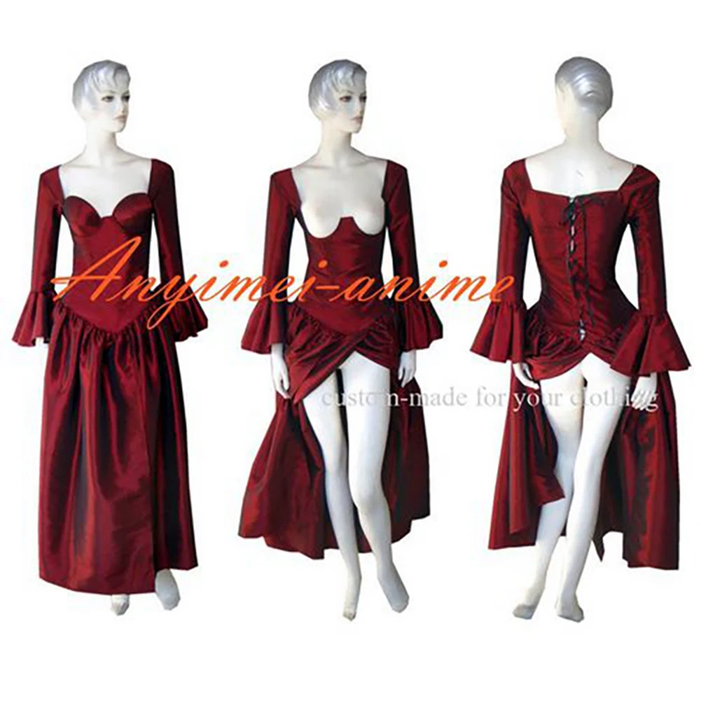 

fondcosplay O Dress The Story Of O With Bra nude breasted Red Tafetta Dress Cosplay Costume CD/TV[G231]