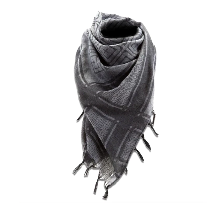 Outdoor Hiking Arab Kerchief Scarf Neck Warmer Shemagh Keffiyeh 100% Cotton Square Scarves For Men's Women's