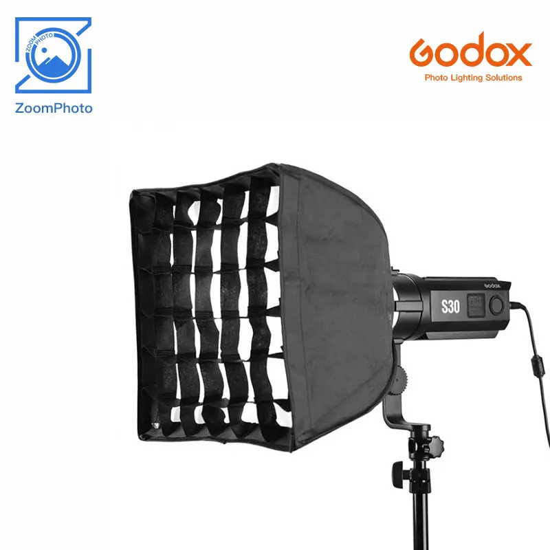 Godox S30 Softbox com Grid, perfeito para focar LED Video Light, acessórios, SA-30, 30x30cm