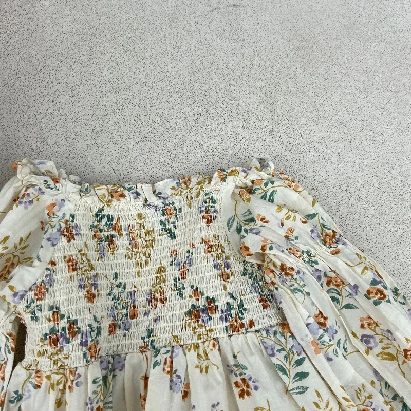 Dziewczynka księżniczka Offshoulder sukienka z długim rękawem maluch dziewczyna bawełna Vestido Vintage wesele korowód ubrania dla dzieci 2-7Y