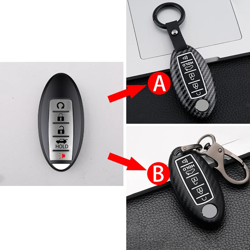 5 Button Carbon fiber Silicone Car Remote key Cover Case For Nissan Patrol Y62 Rouge Maxima Altima Sentra Murano 2018 2019 2020