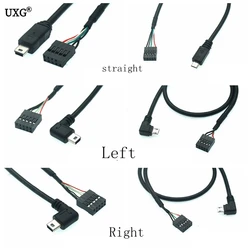 DuPont 2.54mm 9Pin to Mini USB &Micro usb, USB Interface CPU Cooler Cable For CORSAIR Hydro Series H80i/H100i/H110i/H115i  0.5M