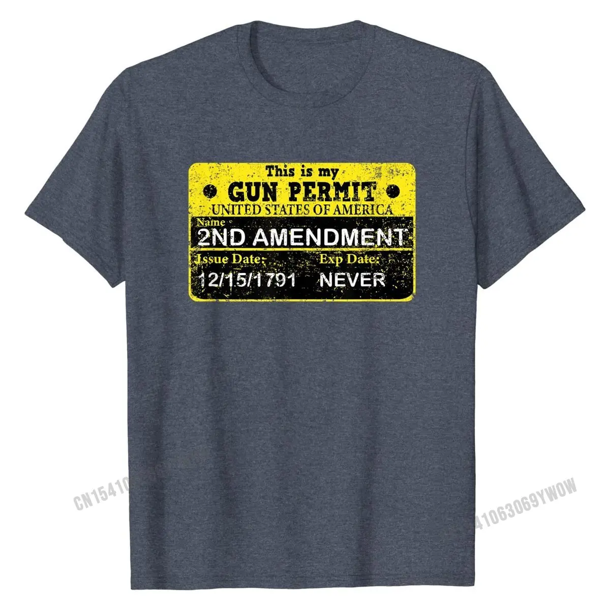 The 2A is my gun permit Proud American pro 2nd Amendment T-Shirt Cotton T Shirt for Men Design Top T-shirts Normal Designer