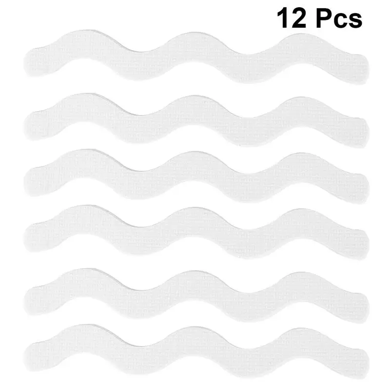 

12pcs Adhesive Wavy Shape Bath Treads Non-Slip Bathtub Stickers Decals Safety Bath Shower Treads Traction to Tubs Showers Pools