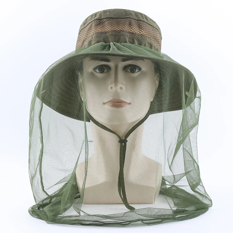 CAMOLAND Anti Mosquito Bug Bee Insect Mesh Hat Women Men Summer UPF50+ Sun Hat Outdoor Camping Fishing Face Mesh Net Caps