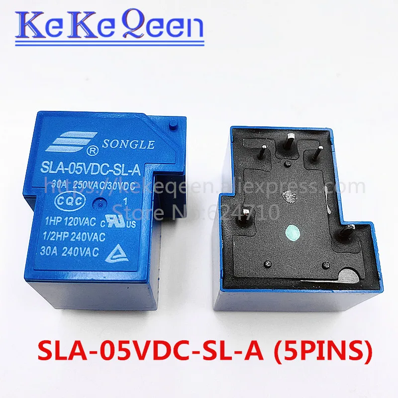 Power relays 5Pin SLA-05VDC-SL-A  SLA-12VDC-SL-A SLA-24VDC-SL-A SLA-48VDC-SL-A 5V 12V 24V 48V 30A T90 a group of normally open