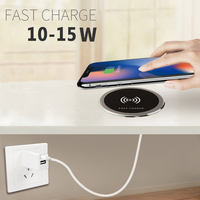 5W 10W 15W Built-in Desktop Qi Wireless Charger Device For iPhone Charging Plate Portable Power Charger Mat Mobile Power Charger