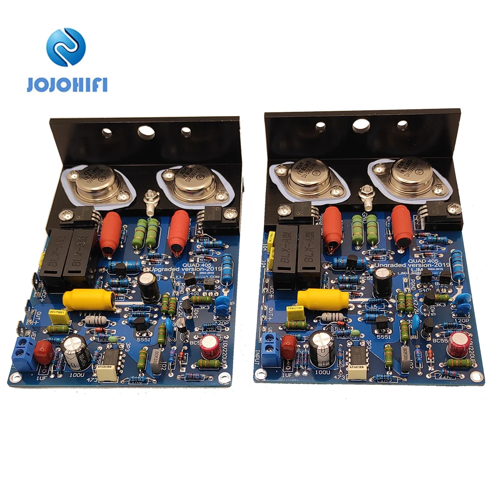 One Pair QUAD405 CLONE MJ15024 100W 8R DIY KITS Finished Baord Dual Channel Amplifier Board w/Angle Aluminum