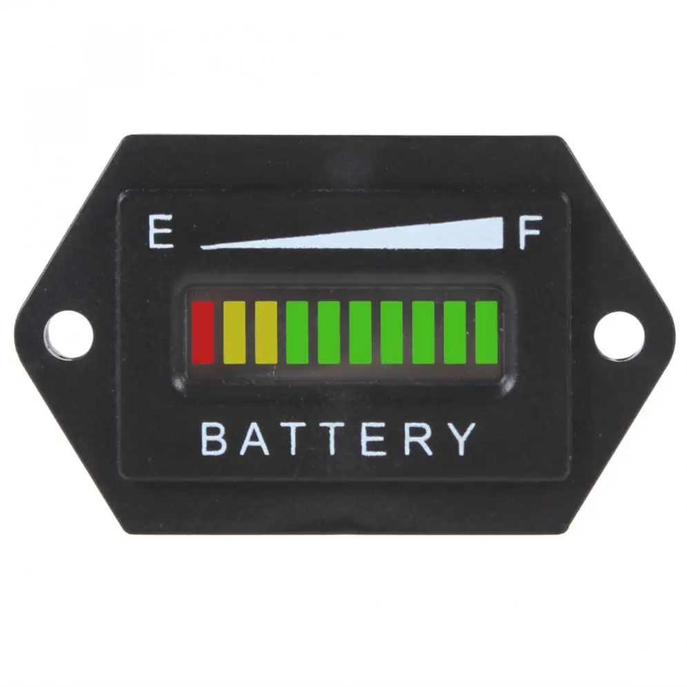 12 / 24V 36V 48V Rectangle Three-color LED Battery Charge Status Indicator