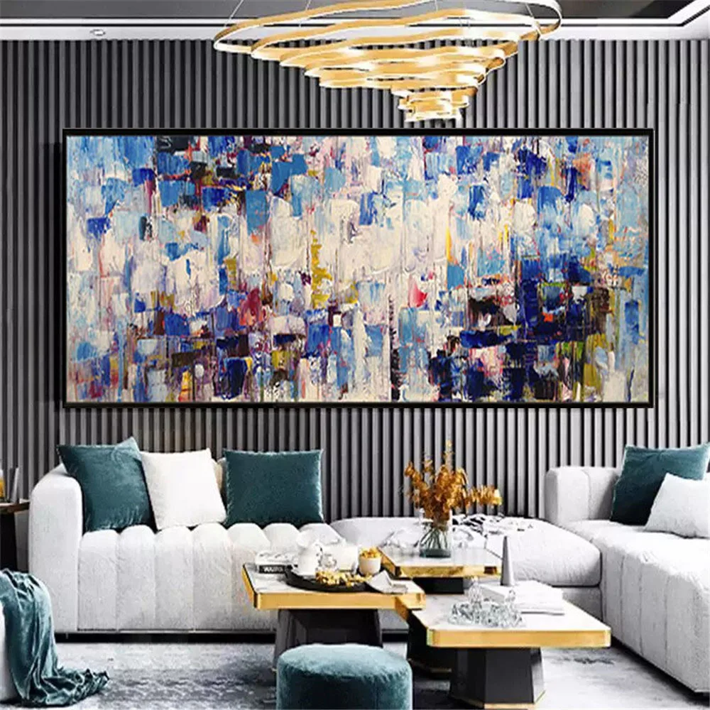 

100% Hand-Painted Abstract Paintings Colorful Paint Wall Pictures For Living Room Office Bedroom Modern Canvas Oil Painting