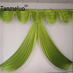 Tanmeluo 3M Width Custom Color Ice Silk Drape Swag Decoration Event Party Wedding Backdrop Curtain Swag Stage Background Drapery
