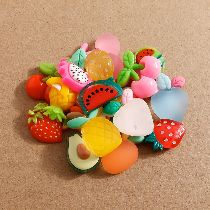 

10pcs 3D Simulated Fruit Peach Cherry Cabochon Flatback Scrapbook for Jewelry Making DIY Kids Hairpin Brooch Crafts Supplies