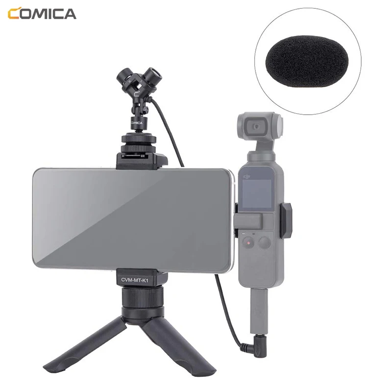 

Comica CVM-MT-K1 Smartphone Video Kit with 3.5mm Stereo Video Microphone Tripod Mount Handheld Phone Holder for DJI Osmo Pocket