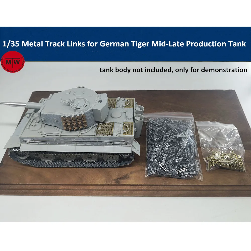 

1/35 Scale Metal Track Links for German Tiger Mid-Late Production Tank Model w/metal pin Need Assemble