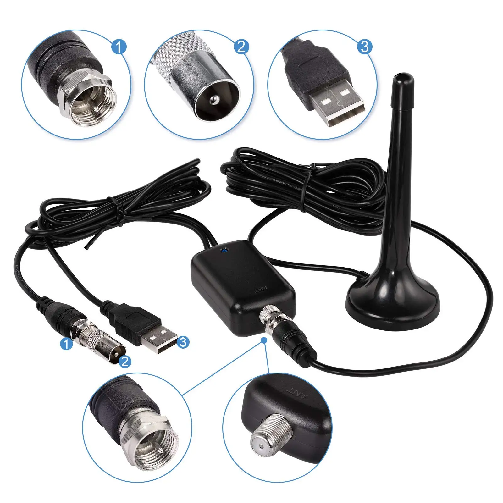Hd Antena Amplificada Interna Da Tevê De Digitas 200ไมล์ Ultra Hdtv Com Amplificador Vhf/Uhf คำตอบจาก Rápida Ao ar Livre Inte