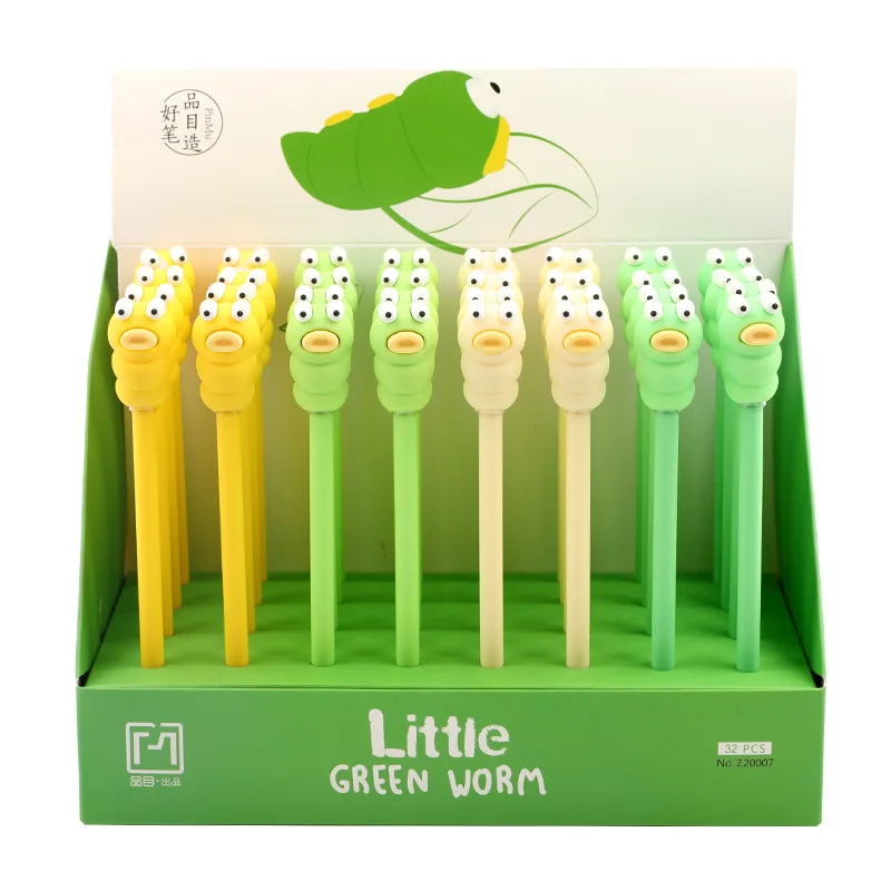 24pcs New little green bug Unicorn marshmallow neutral pen 0.5 small fresh student stationery