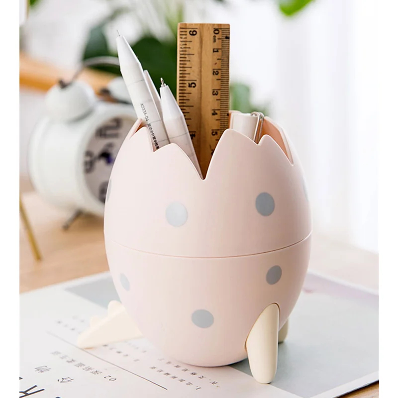 Creative Cute dinosaur egg shape multi-function pen holder Learning Stationery school supplies