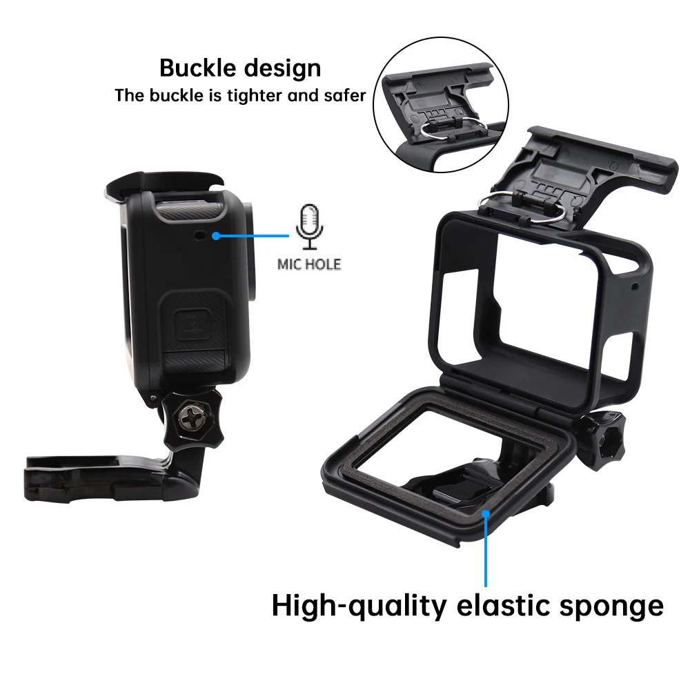 Hongdak Protective Border Frame Camcorder Housing Case For Gopro Hero Go Pro 5 6 7 Black  Action Camera Accessories