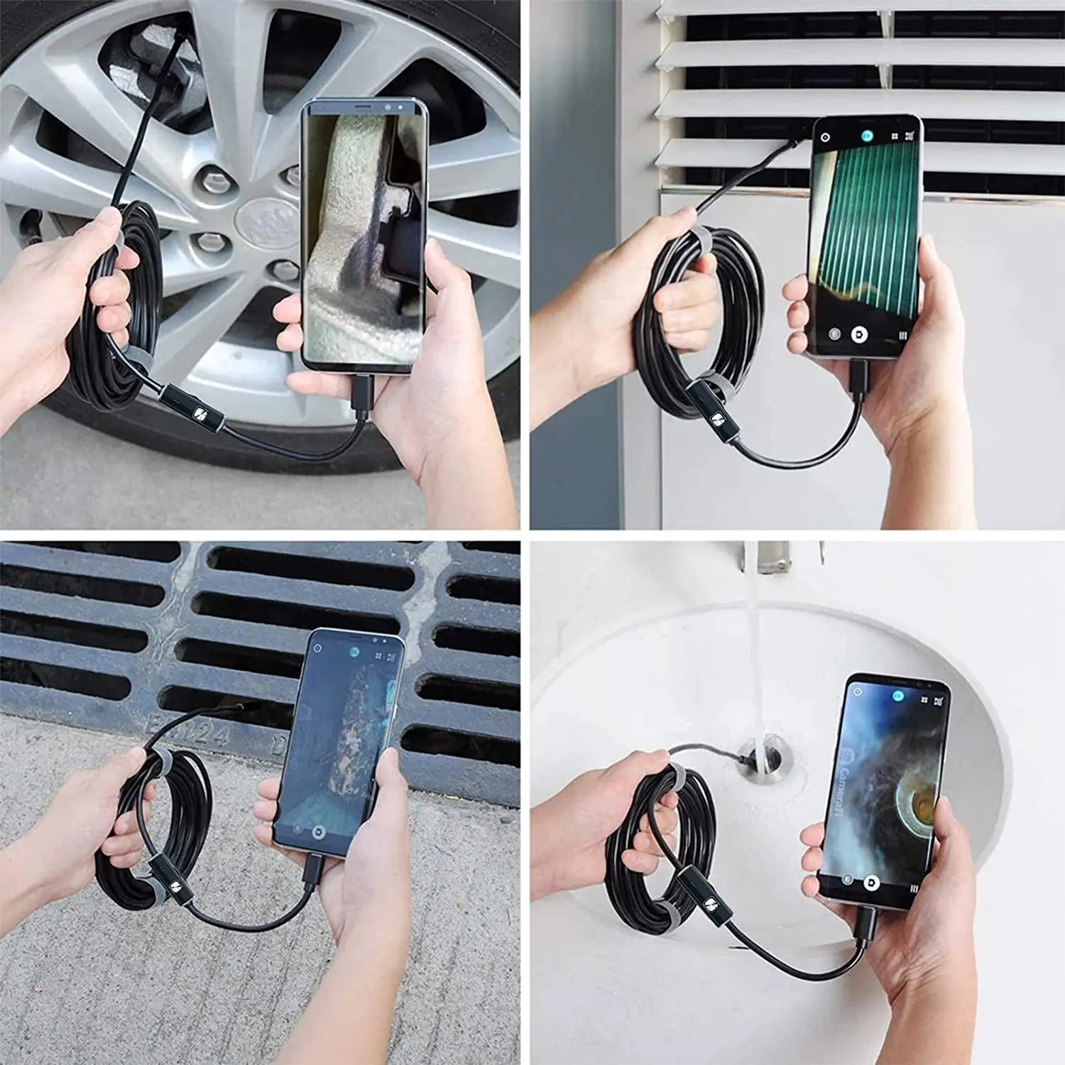 Endoscope for cars 5.5/7/8mm Endoscopic Sewer Borecope Pipe Inspection Camera Mirror Mechanical Workshop Tooling for Android PC