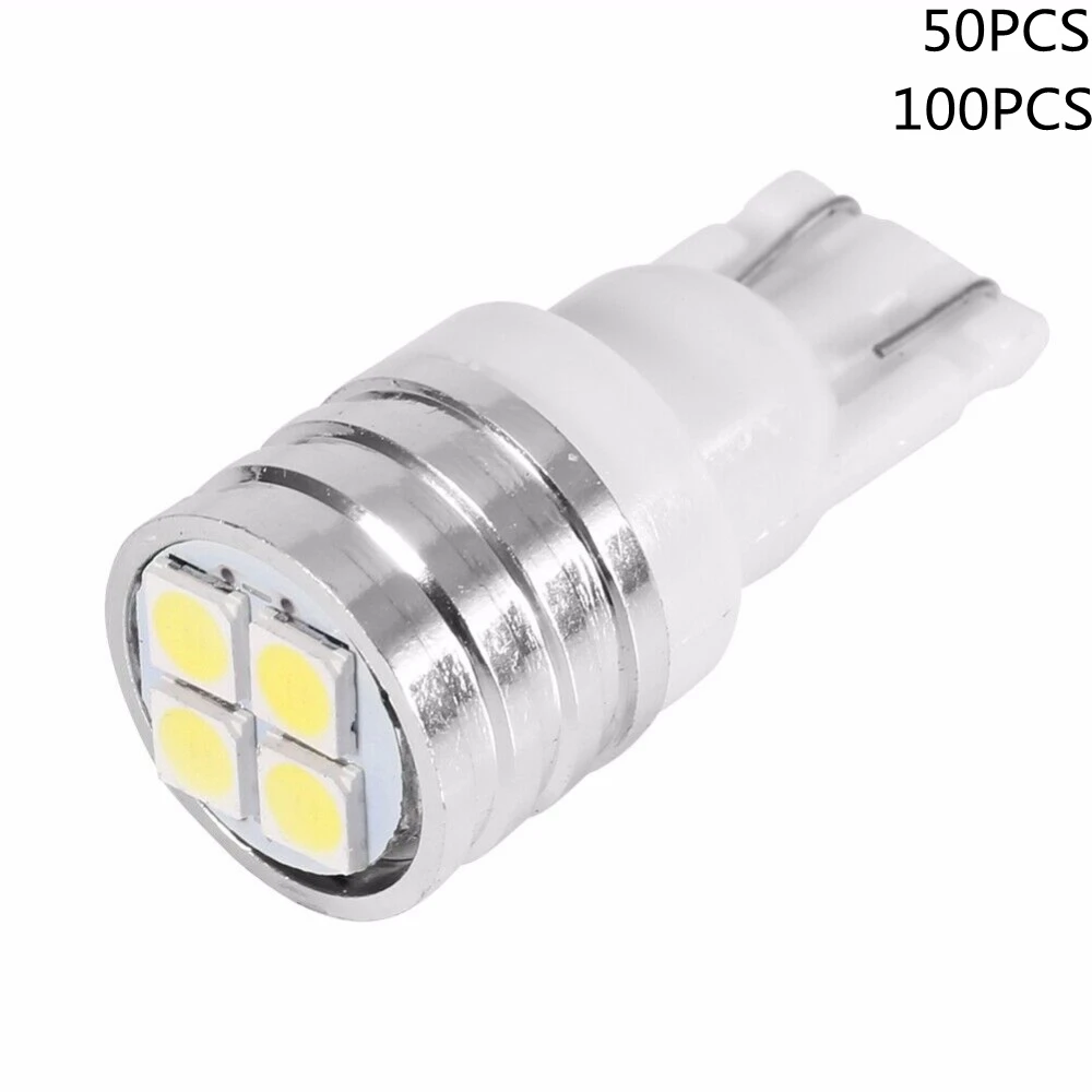 

50 шт. 100 высокое Яркость 4 шт. T10 3030 4SMD автомобиль 4 светодиодный номерной знак Ширина преобразования светильник лампы белого цвета