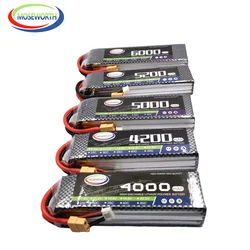 3S 11.1V 1300 1500 1800 2200 3000 3500 4000 4500 5000 6000mAh 25C 35C 60C LiPo Battery For  RC Toys Drone Airplane Car Boat