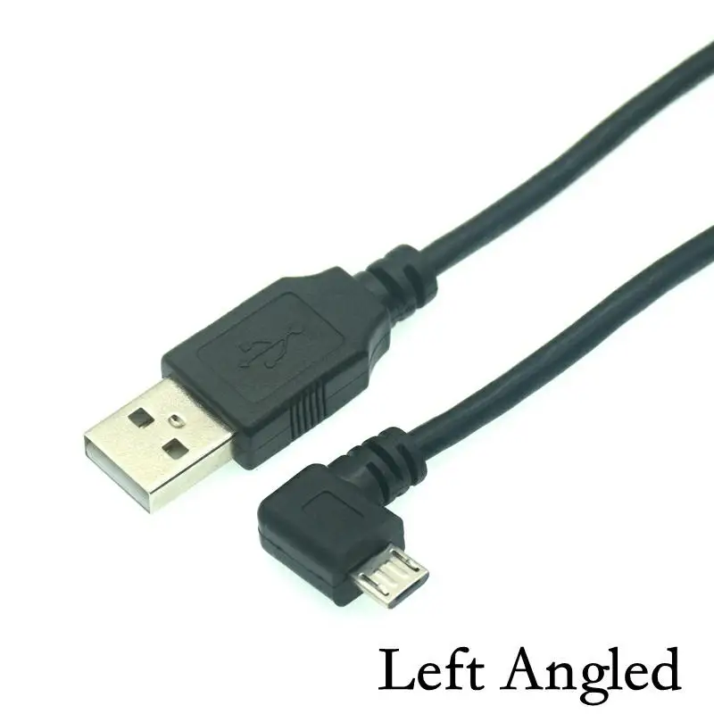 Câble de données USB 2.0 mâle vers Micro USB B, coudé à 90 degrés vers haut, bas, gauche et droite, 0.25m/0.5m/1m/1.5m