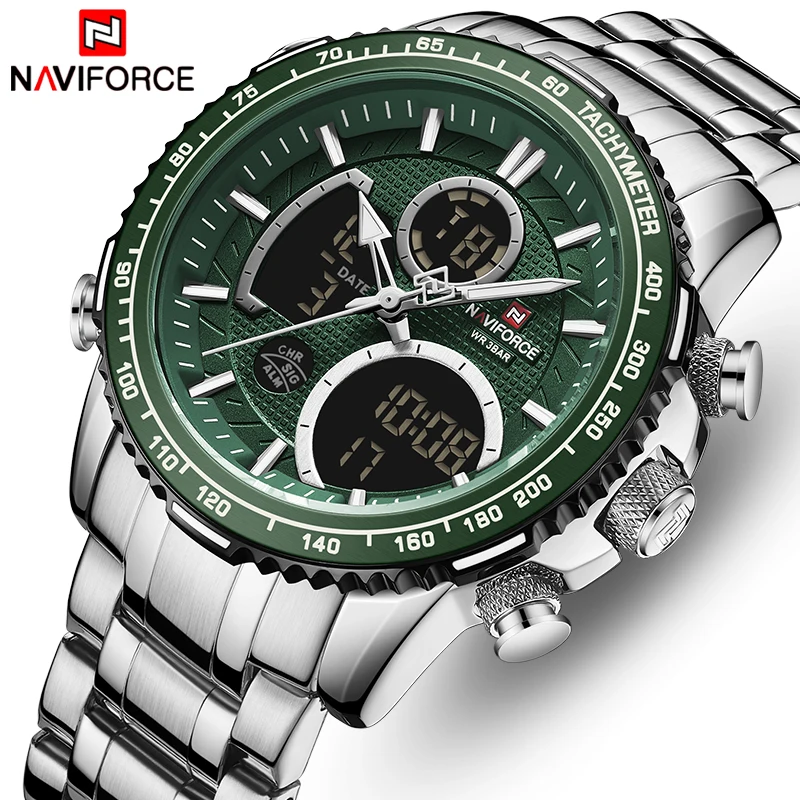 Watch Men NAVIFORCE Luxury Brand Fashion Sport Quartz Watches Mens Stainless Steel Waterproof Luminous Wrist Watches Clock Reloj