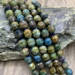 5Strands/Lot Natural Faceted Chrysocolla Azurite Round Loose Jewelry Necklaces Bracelets Gemstones Beads 8MM MY210741