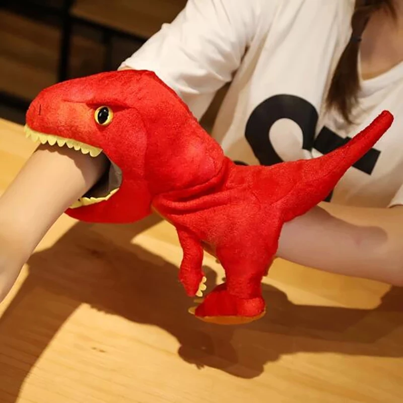 1 Stück Dinosaurier-Plüsch-Handpuppen, lebensechte Triceratop Tyrannosaurus Rex-Handpuppen für Kinder und Erwachsene, Muppets