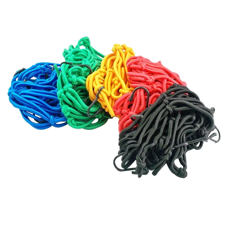 40cm x 40cm 6 Hook Black Red Yellow Blue Green Motorcycle Bicycle Luggage Rack Storage Elastic Net Web Fixed Helmet Sundries