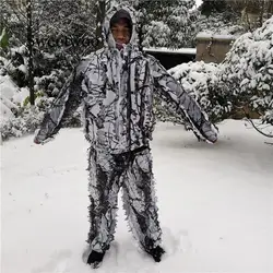 SWEETWOO Winter Snow Tree Branches Style Hunting Jacket And Pants White Camouflage Birdwatch Clothing