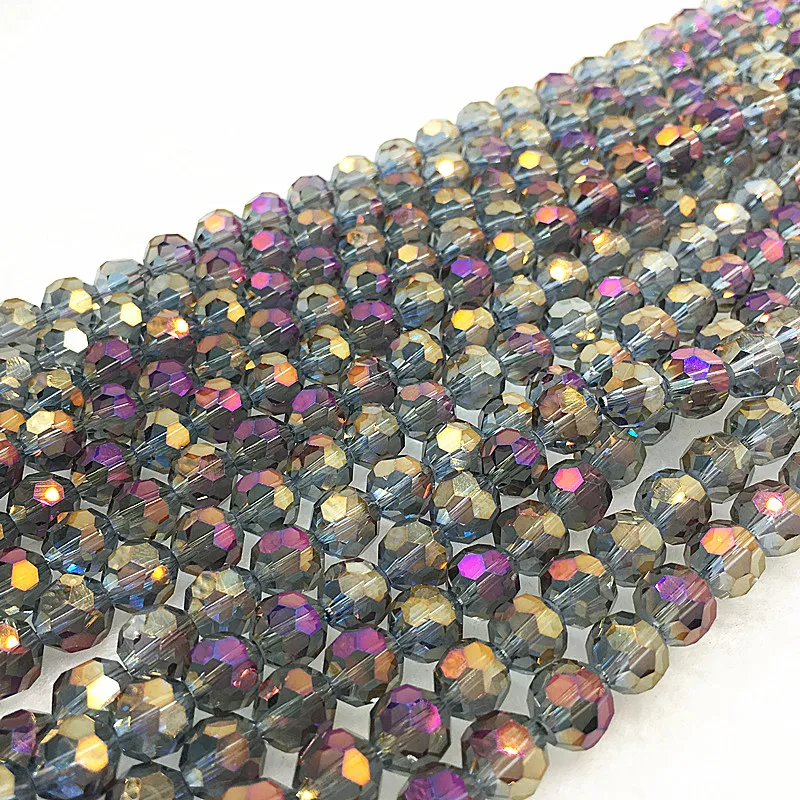 4/6/8/10mm 32 Faceted Czech Glass Transparent Faceted Crystal Ball Beads Spacer Beads for Jewellery Making DIY Bracelet Necklace