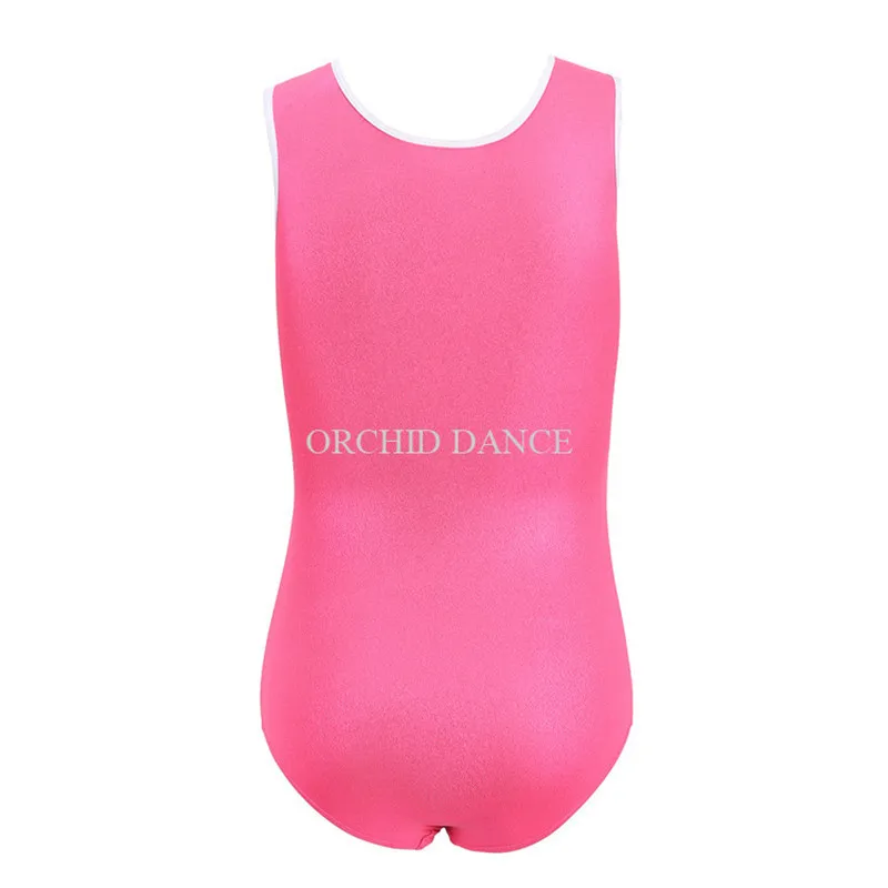 ขายส่งสีชมพูแขนกุดเด็กสาวยิมนาสติก Leotards