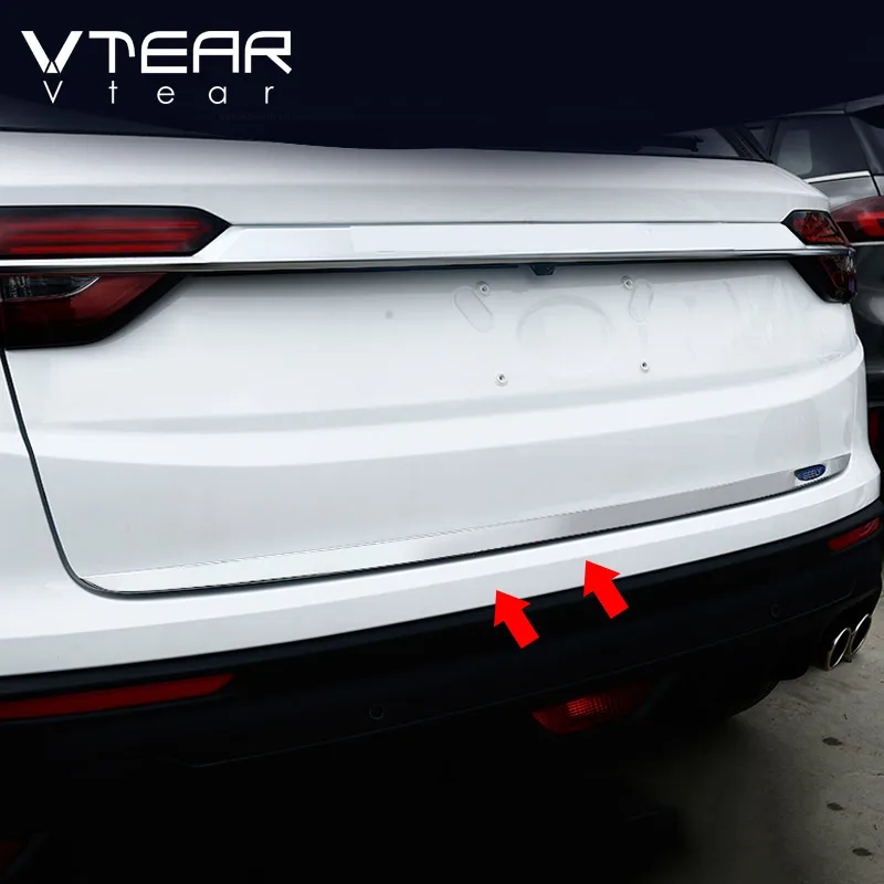 Vtear For Geely Coolray Sx11 BelGee X50 Rear Bumper Trunk Trim Rear Door Car Exterior Chrome Frame Styling Accessories Part 2020