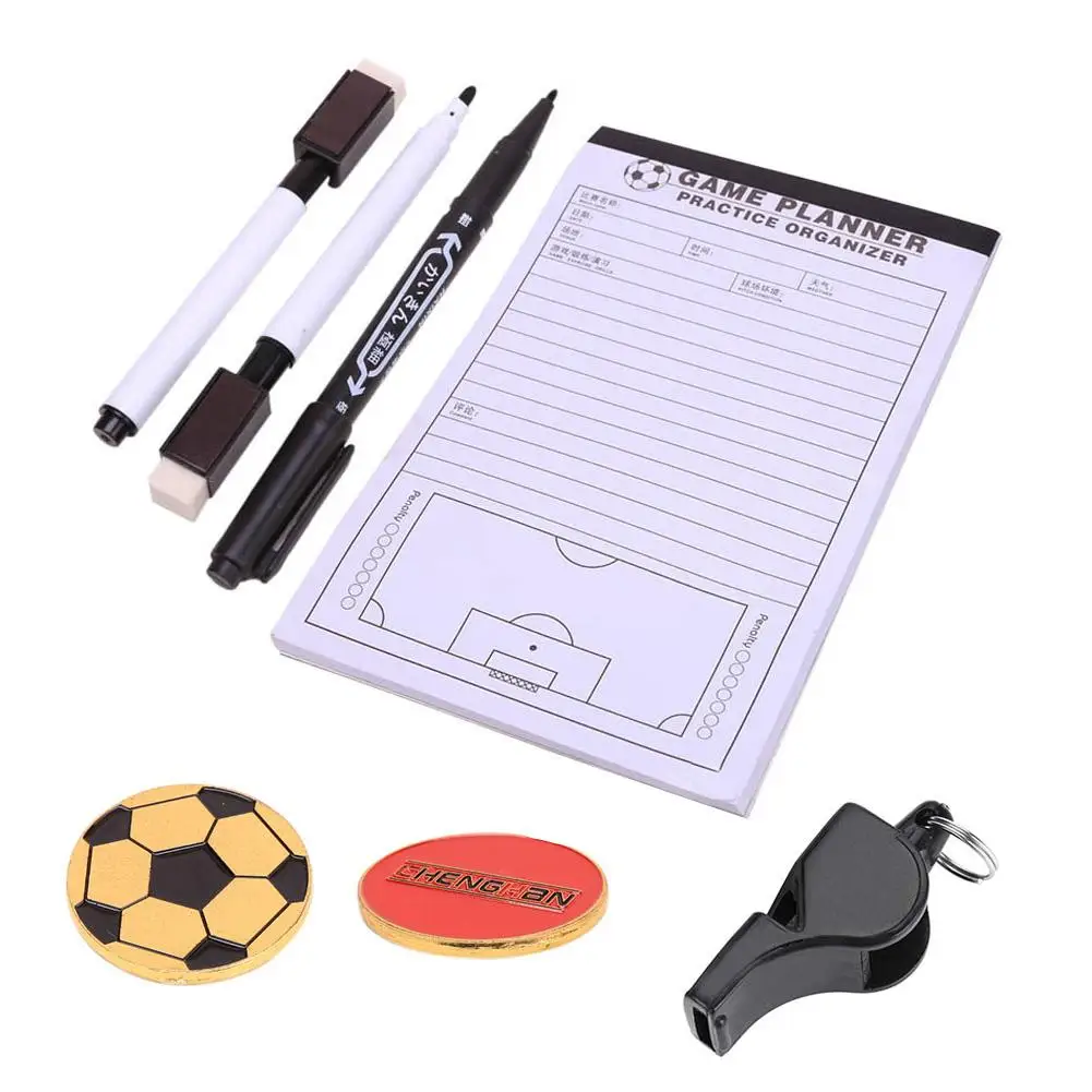 1 conjunto de placa do treinador equipamentos assisitant trainning portátil futebol tático placa 2.5 fold couro útil placa ensino