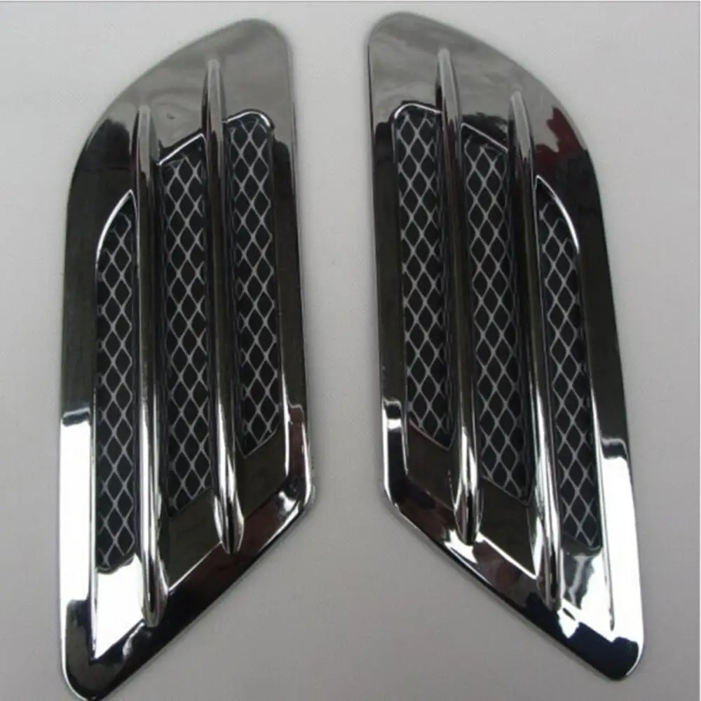 

1pair Car Side Air Flow Fake Vent Hole Cover Fender Intake Grille Duct Decoration Sticker Auto cool sticky exterior decor