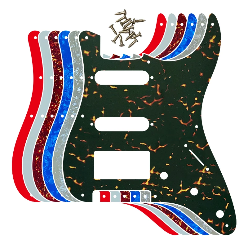 

Guitar Parts For US 57 Year 8Screw Holes Strat Guitar Pickguard With Bridge PAF Humbucker Single HSS Scratch Plate Flame Pattern