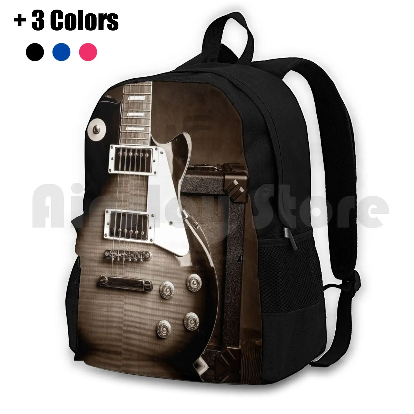 Outdoor Hiking Backpack Waterproof Camping Travel Guitar Music Maderamhard Heavy Metal Ace Frehley Slash Jimmy Page