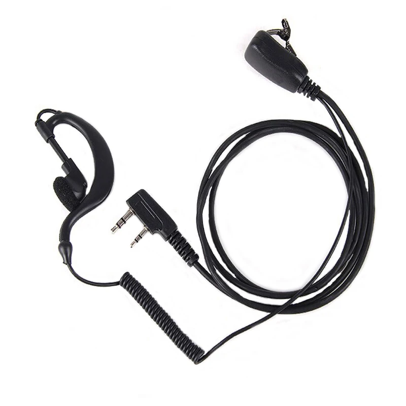 2 Pin G Shape Earphone Headset Earpiece PTT For Kenwood BAOFENG UV-5R BF-888S Retevis H777 RT22 RT80 Radio Walkie Talkie