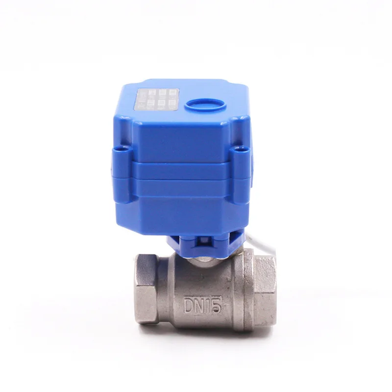 DN15 DN20 DN25 Motorized Ball Valve 2-way Stainless Steel Full Bore Electric Ball Valve 2-wire Electric Actuator AC/DC 9-24V