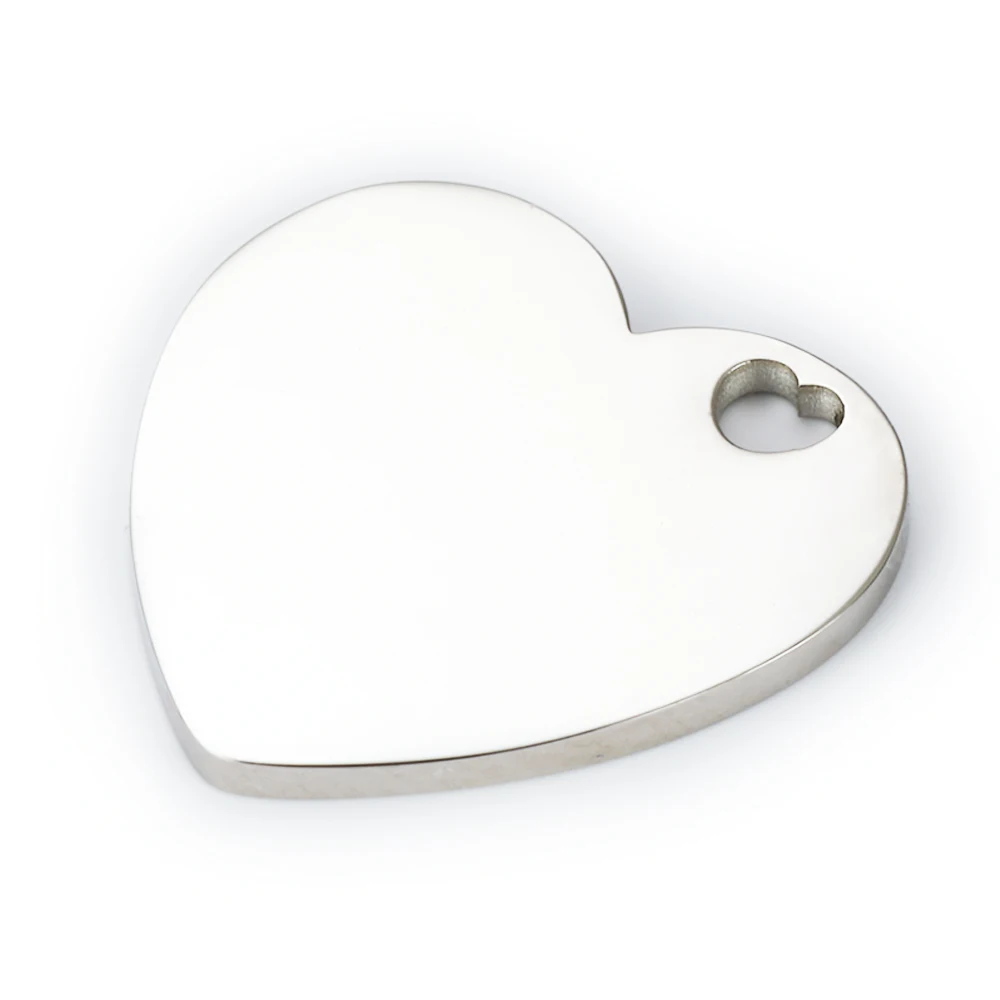 MaiLun 30 Stück Edelstahl-Herzanhänger, Lasergravur-Charms, individuelles Logo-Design, Text, Herzperlen, gravierbare Schlüsselanhänger-Tags – Detail 3