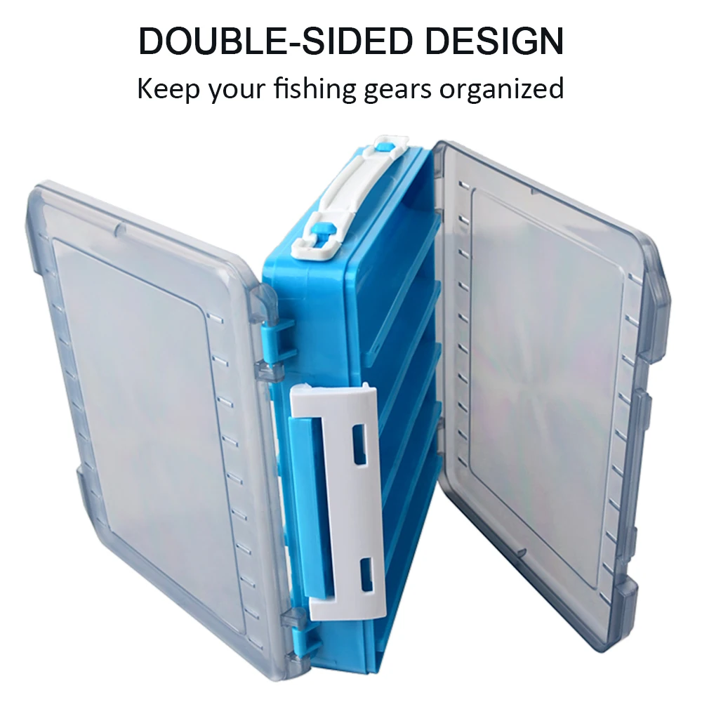 Double Sided Fishing Box Fishing Accessories Lures Hooks Storage Box Fishing Tackle Organizer Box Compartments Bait Lure Hook St